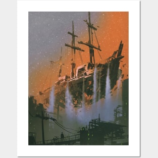 The wrecked pirate ship Posters and Art